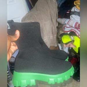 Green ankle boots perfect condition size 38